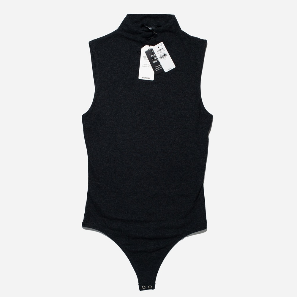 Express Charcoal Gray Bodysuit